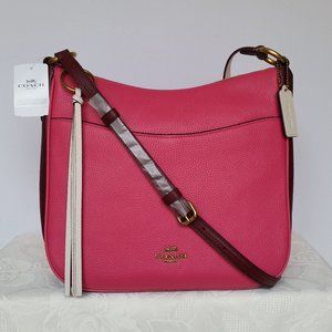 COACH Chaise Colorblocked Pebbled Leather Crossbody- Confetti Pink Multi ⭐